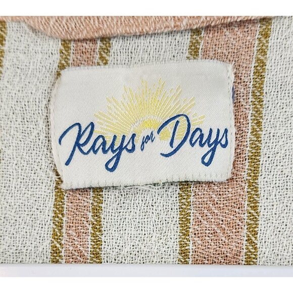 Rays for Days Cardigan Womens One Size Pink White Striped Casual Beach Cover Up - Picture 4 of 10